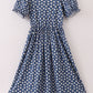 Navy Daisy Print Mom Dress Honeydew