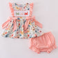 Floral Crab Girl Bloomers Set Honeydew