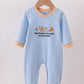 Blue Turkey He Is Good Embroidery Boy Romper Honeydew