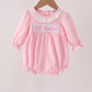 Pink Little Sister Embroidery Girl Bubble Honeydew