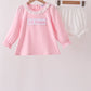 Pink Little Sister Embroidery Girl Bloomer Set Honeydew