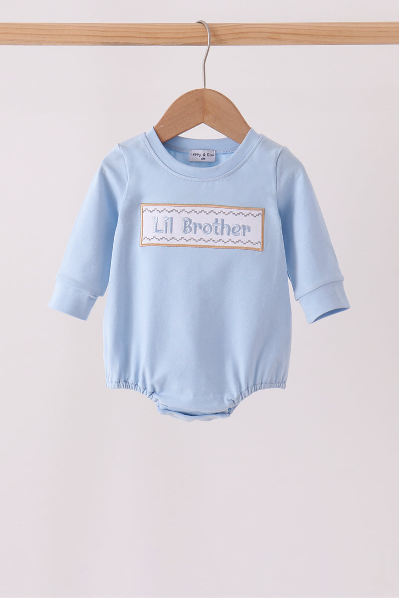 Blue Big Brother Embroidery Boy Bubble Honeydew