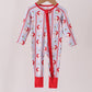 Blue Stripe Santa Claus Boy Bamboo Romper Honeydew