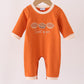 Sweet As Pie Orange Embroidery Boy Romper Honeydew