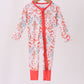 Coral Gingerbread Bamboo Zipper Romper Honeydew