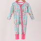 Mint Christmas Tree Bamboo Zipper Romper Honeydew
