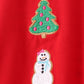 Red Gingerbread Tree Embroidery 2 Pc Girl Bubble Set Honeydew