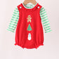 Red Gingerbread Tree Embroidery 2 Pc Girl Bubble Set Honeydew