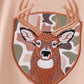 Tan Camo Deer Applique Boy Romper Honeydew