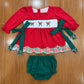 Hand Smocked Red Candy Cane Bloomer Set Ambabie