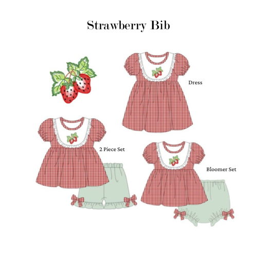 Strawberry Bib 2 Piece Set - ETA January BOYIS