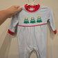 Christmas Tree Trip Romper Smock Candy