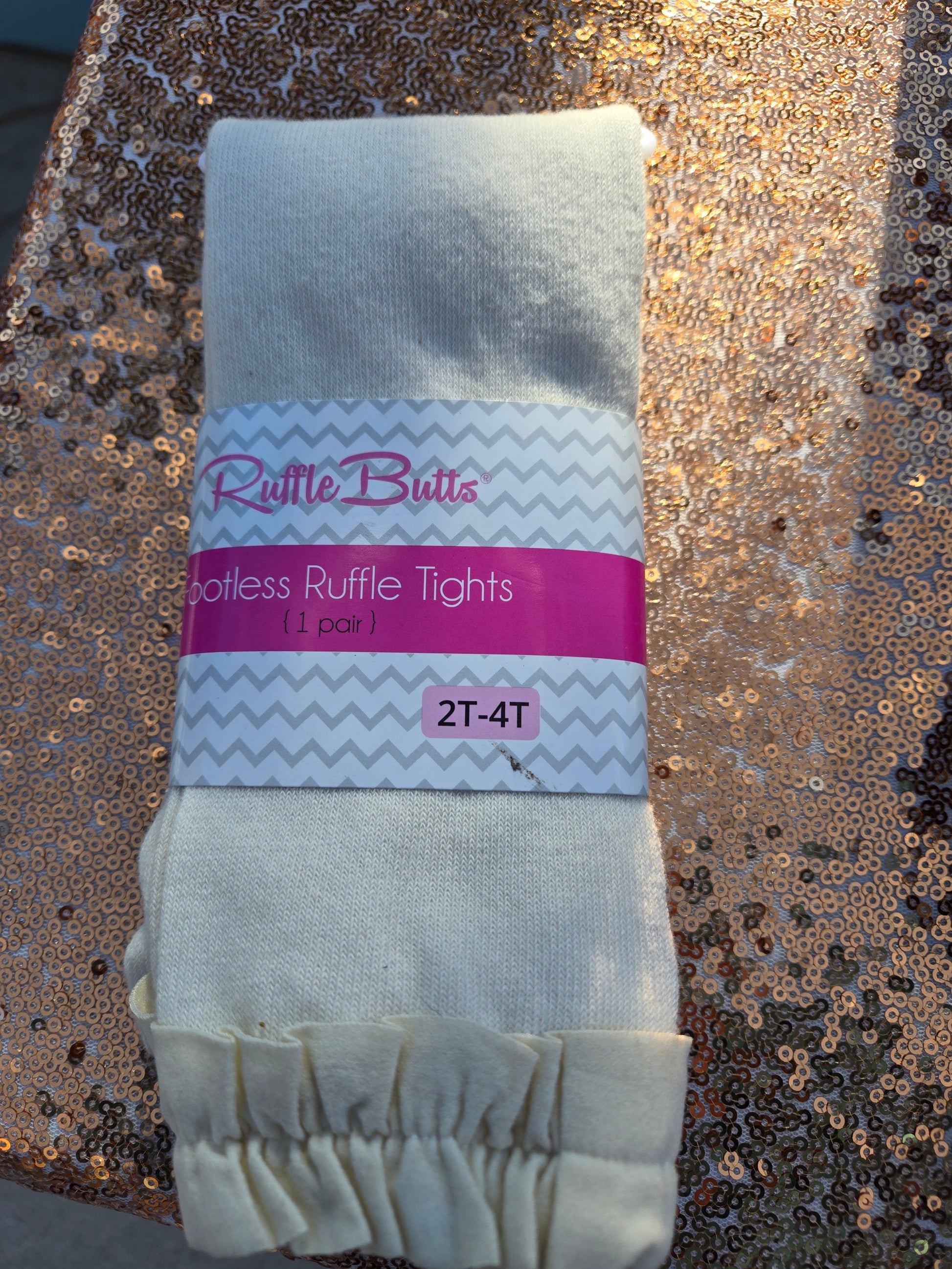 Ivory Footless Ruffle Tights Rufflebutts