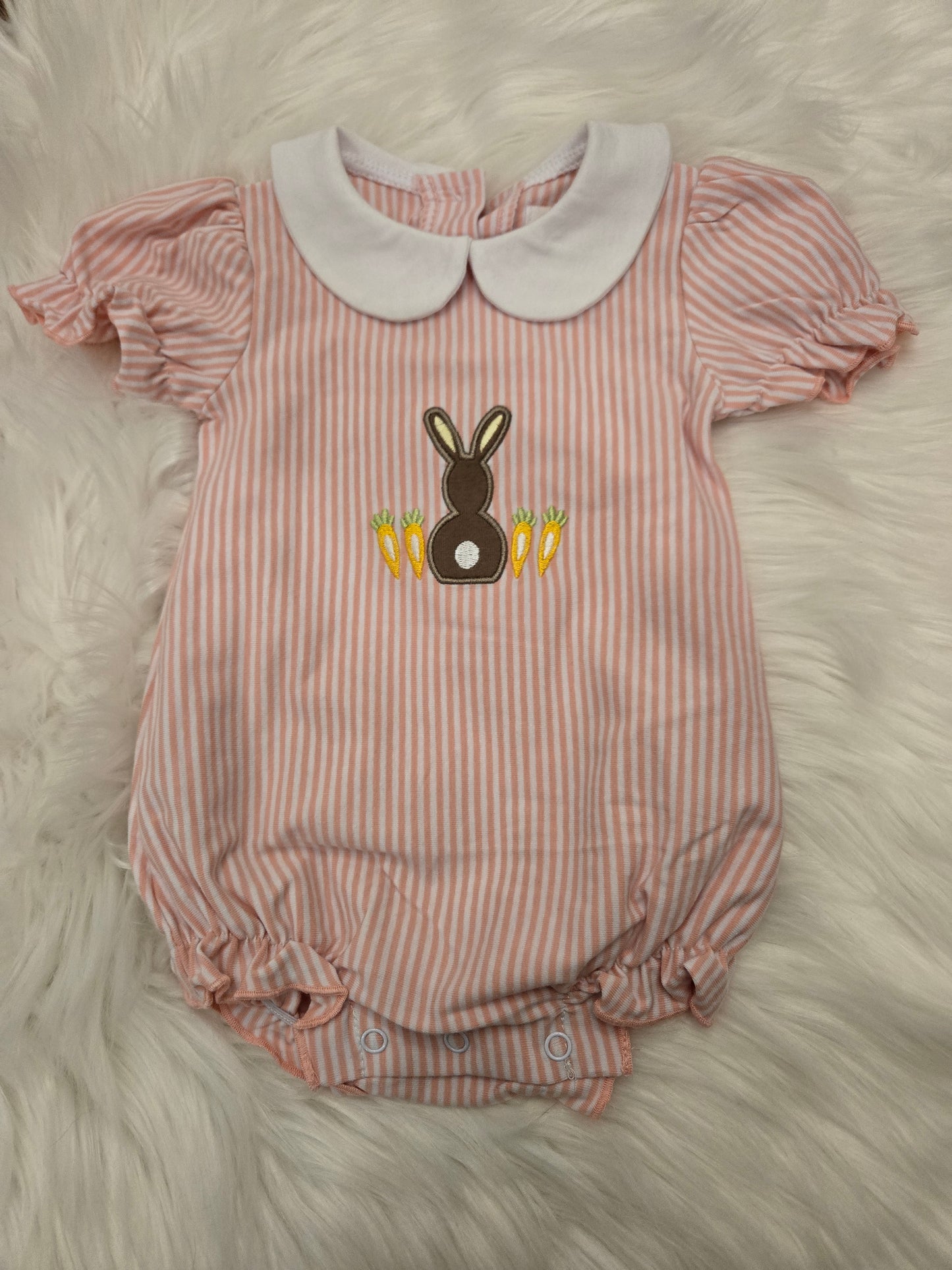 Pink Easter Bunny Embroidery Girl Bubble