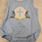 Blue Easter Cross Embroidery Bunny Boy Bubble