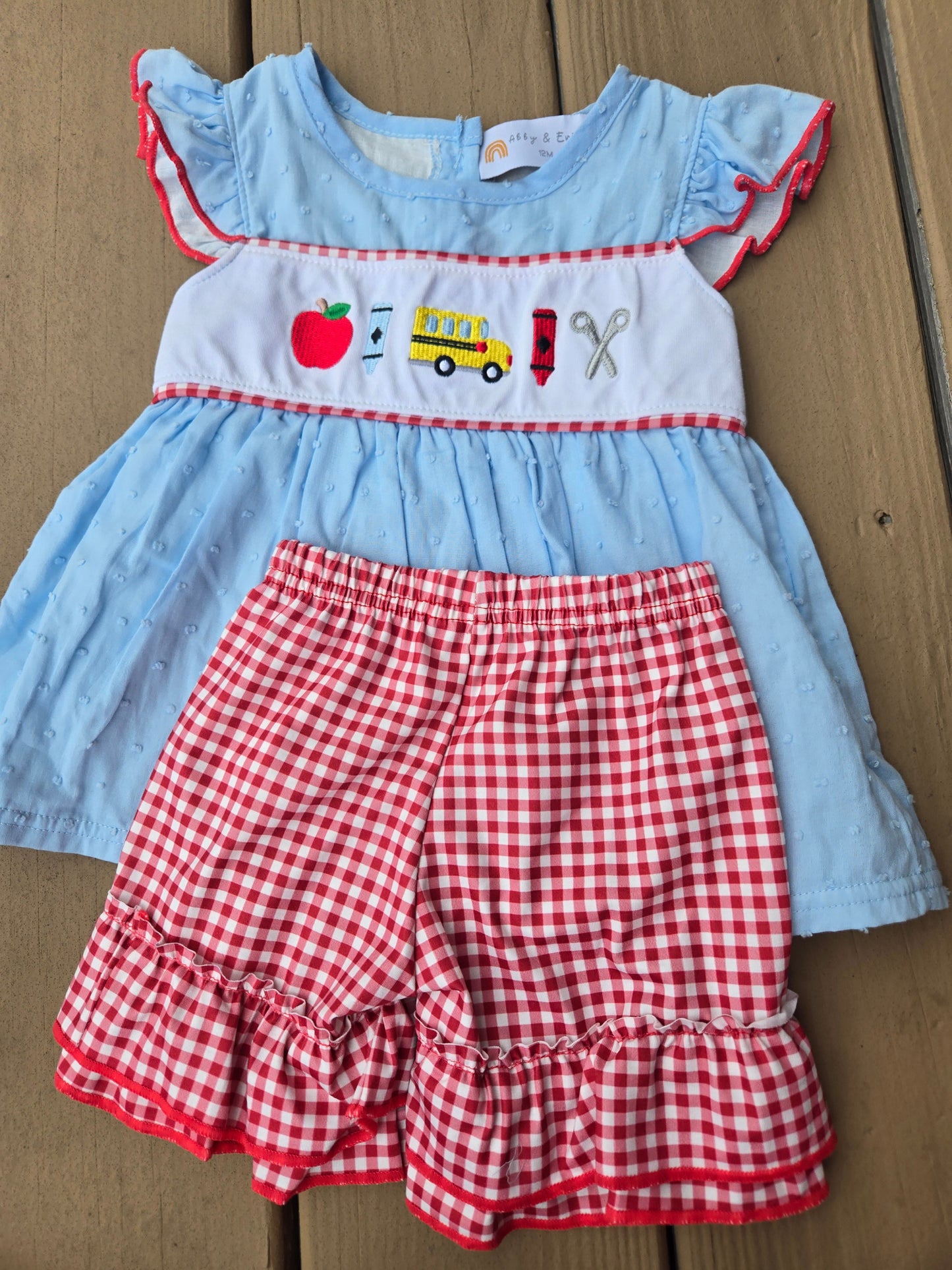 Back to School Bus Girl Set Honeydew
