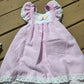Pink Seersucker Mermaid Embroidery Ruffle Dress Honeydew