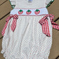 Red Dot Strawberry Embroidery Girl Bubble Honeydew