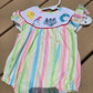 Stripes Dr S Embroidery Smocked Girl Bubble Honeydew