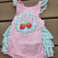 Pink Strawberry Ruffle Girl Romper Honeydew