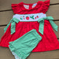 Red Strawberry Swiss Dot 2 Pc Girl Set Honeydew