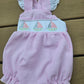 Pink Seersucker Sailboat Embroidery Girl Romper Honeydew