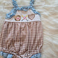 Blue Baseball Girl Romper Honeydew