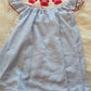 Blue Seersucker Crab Embroidery Girl Dress Honeydew