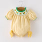 Yellow Plaid Smocked Sunflower Embroidered Girl Bubble Rylee Faith