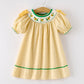 Yellow Plaid Smocked Sunflower Embroidered Girl Dress Rylee Faith