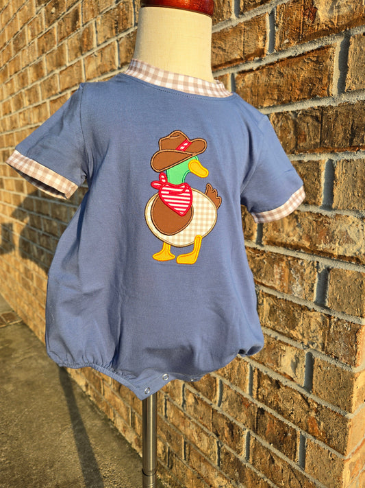 Duck Cowboy Applique Collection - Boy Romper - eta July Boyis