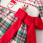 Christmas Plaid Santa Embroidered Girls Bloomer Set Rylee Faith