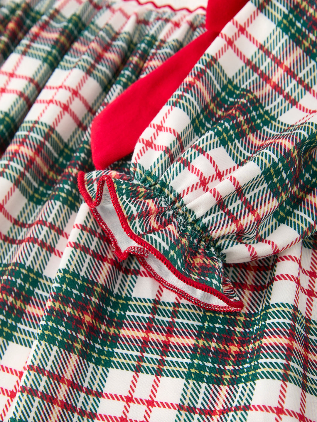 Christmas Plaid Santa Embroidered Machine Smocked Bow Plaid Girls Dress Rylee Faith