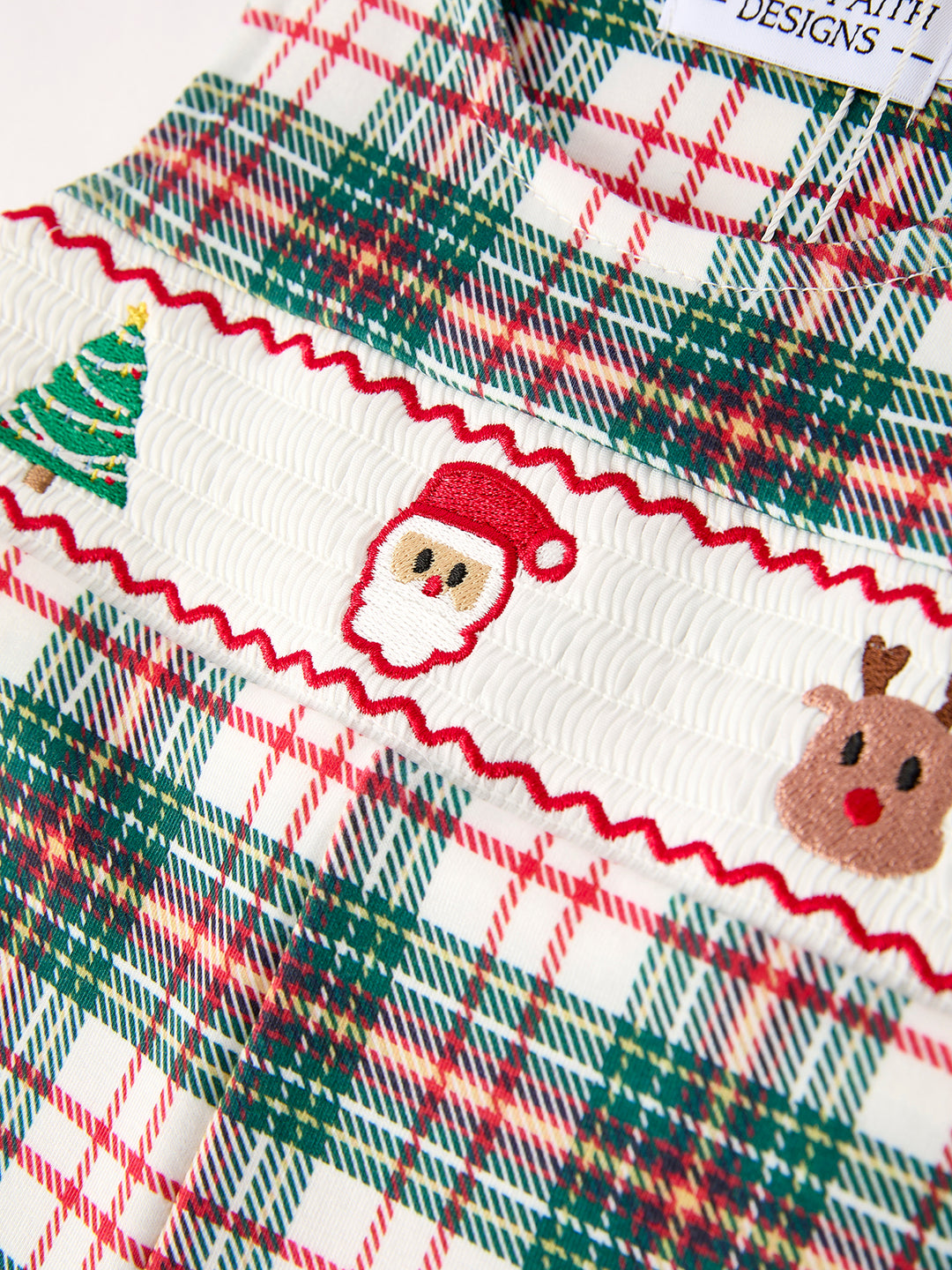 Christmas Plaid Santa Embroidered Boys Jonjon Rylee Faith