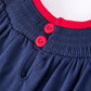 Christmas Navy with Santa Sleigh Machine Smocked Girls Bubble Rylee Faith