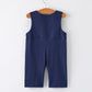 Christmas Navy with Santa Sleigh Machine Smocked Jonjon Rylee Faith