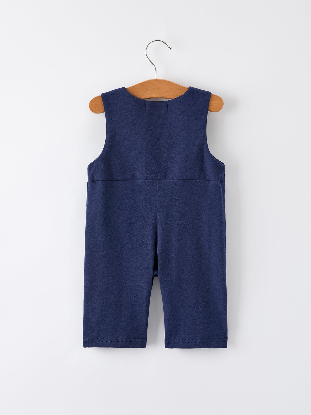 Christmas Navy with Santa Sleigh Machine Smocked Jonjon Rylee Faith