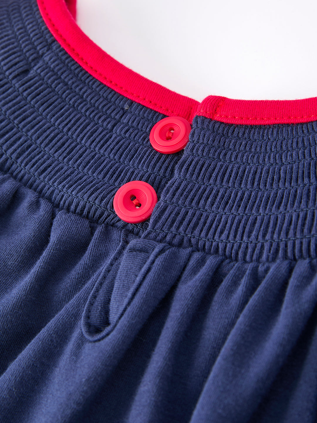 Christmas Navy with Santa Sleigh Machine Smocked Dress Rylee Faith