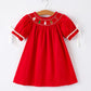 Cookies and Santa Red Smocked Dress Rylee Faith