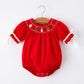 Cookies and Santa Red Smocked Bloomer Rylee Faith