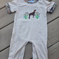 Camouflage Hound Embroidery Boy Romper Honeydew