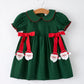 Green Christmas Santa Applique Dress Rylee Faith