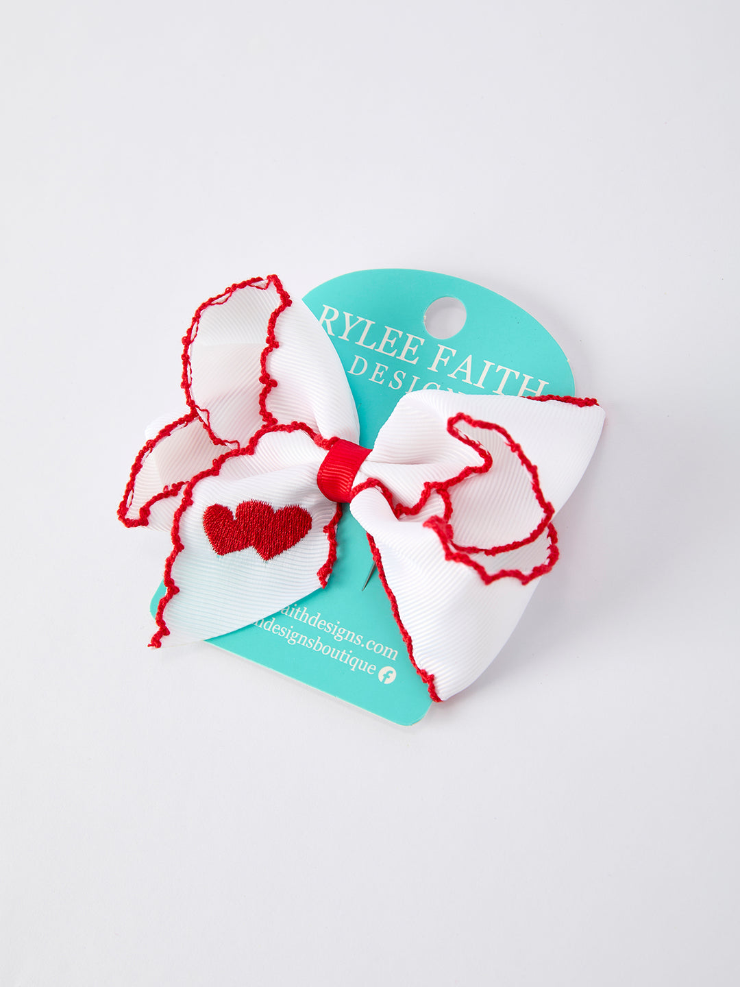 Valentine's Red Heart Bow Rylee Faith