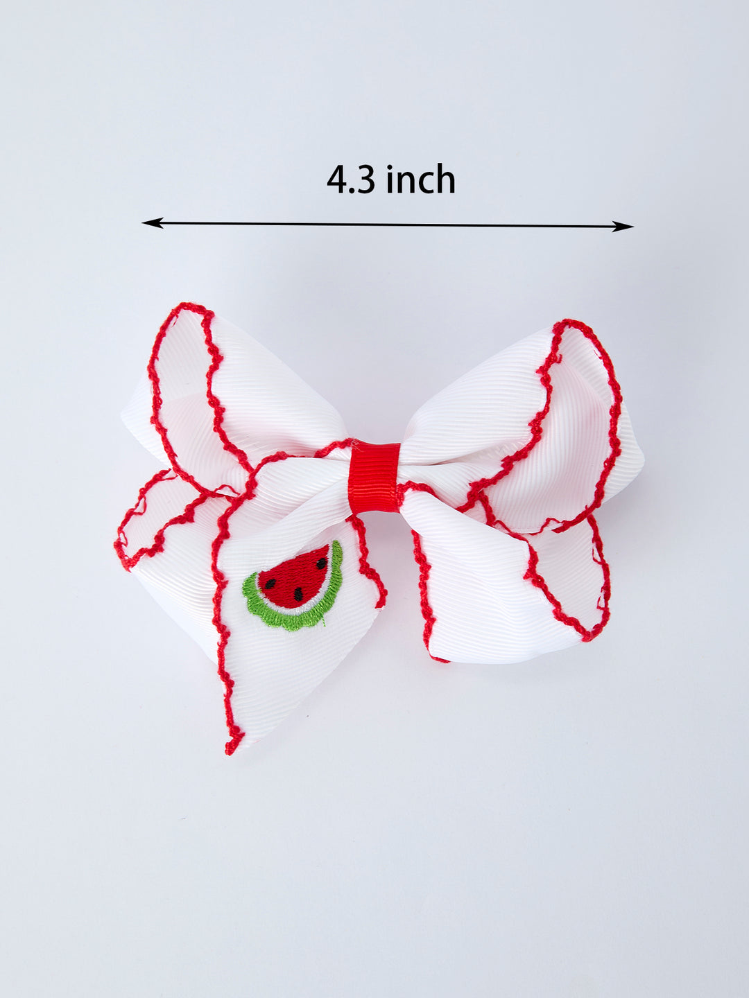 Watermelon Embroidered Girls Hairpin 4.3 Inches - Red Rylee Faith