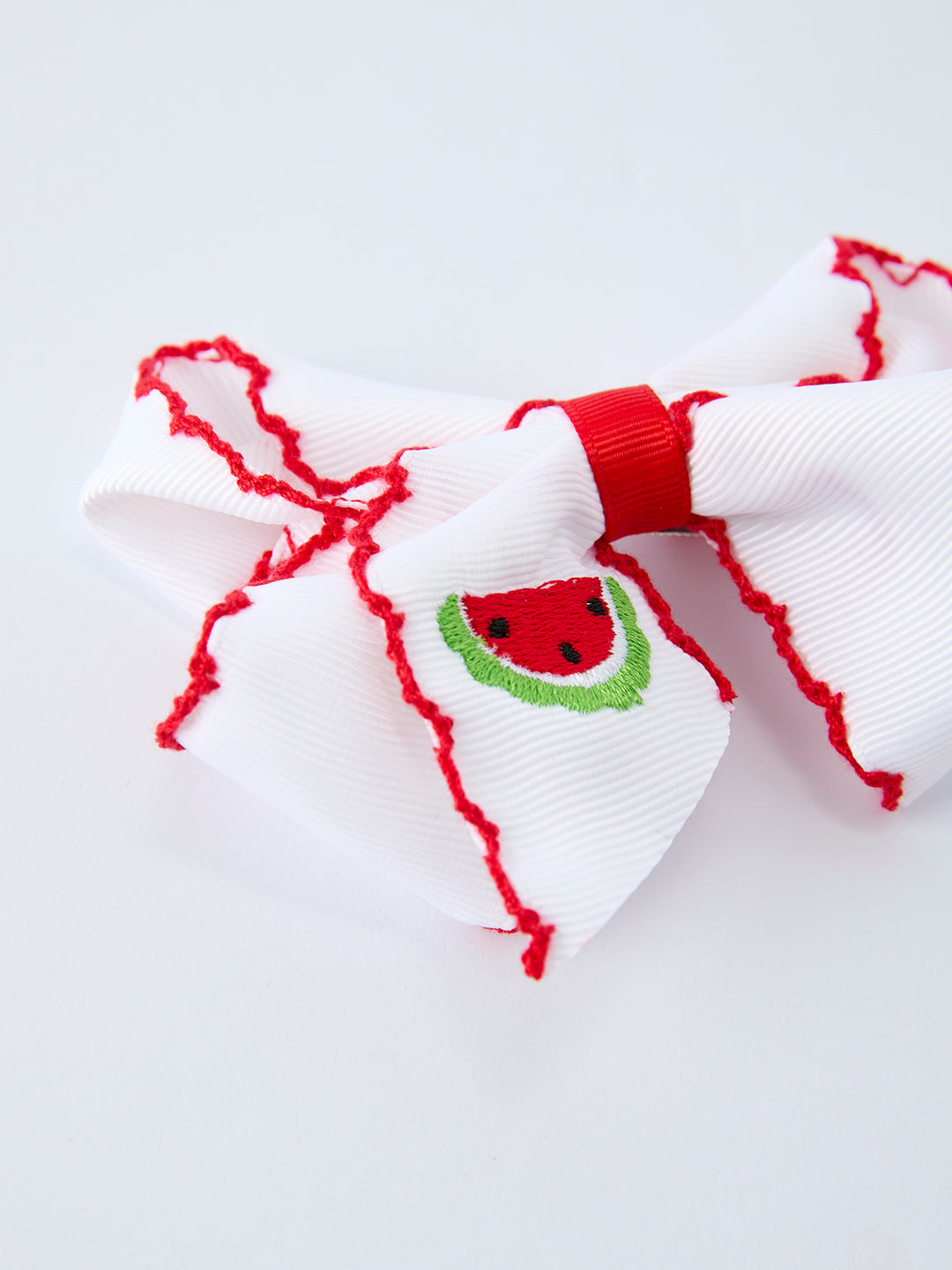 Watermelon Embroidered Girls Hairpin 4.3 Inches - Red Rylee Faith
