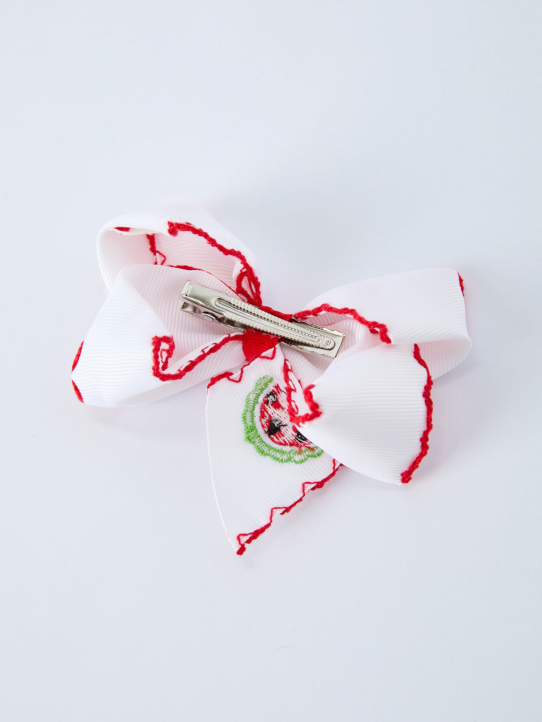 Watermelon Embroidered Girls Hairpin 4.3 Inches - Red Rylee Faith