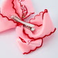 Strawberry Embroidered Girls Hairpin Bow 4 Inches - Pink Rylee Faith