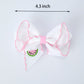 Watermelon Embroidered Girls Hairpin 4.3 Inches - Pink Rylee Faith