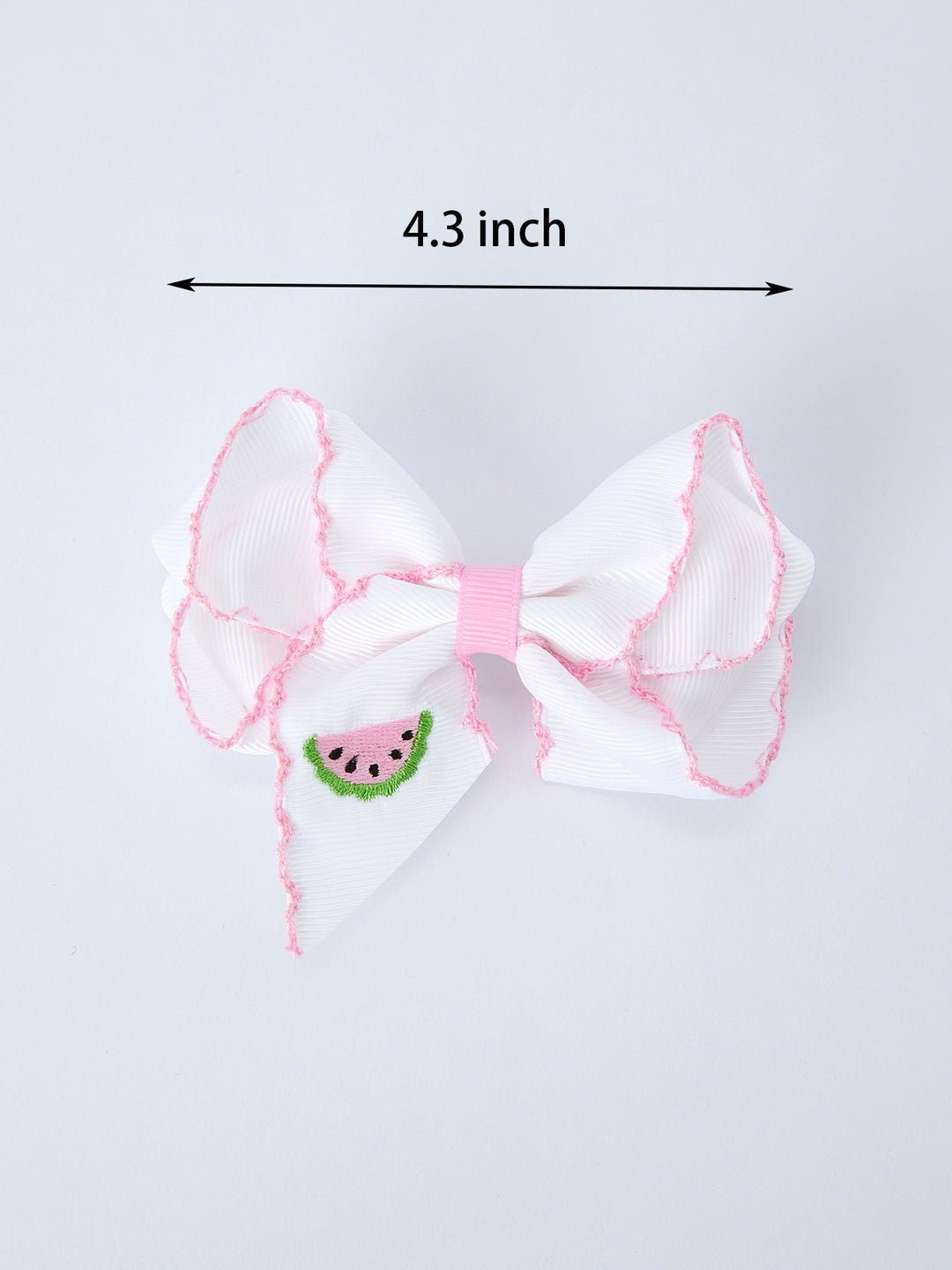 Watermelon Embroidered Girls Hairpin 4.3 Inches - Pink Rylee Faith