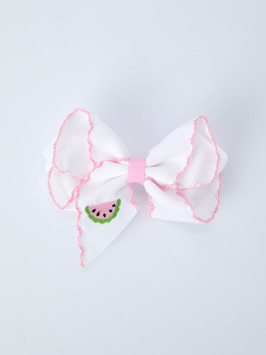 Watermelon Embroidered Girls Hairpin 4.3 Inches - Pink Rylee Faith
